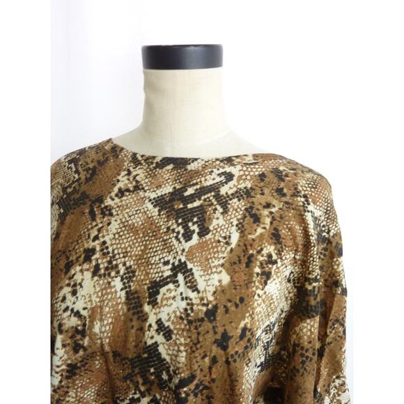 Zara Snake Print Graphic Tee Short Sleeve Women’s Size L Brown - Picture 4 of 5